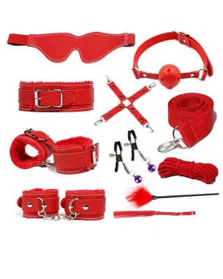 Đồ chơi bạo dâm BDSM combo 10 món red Kingtoy